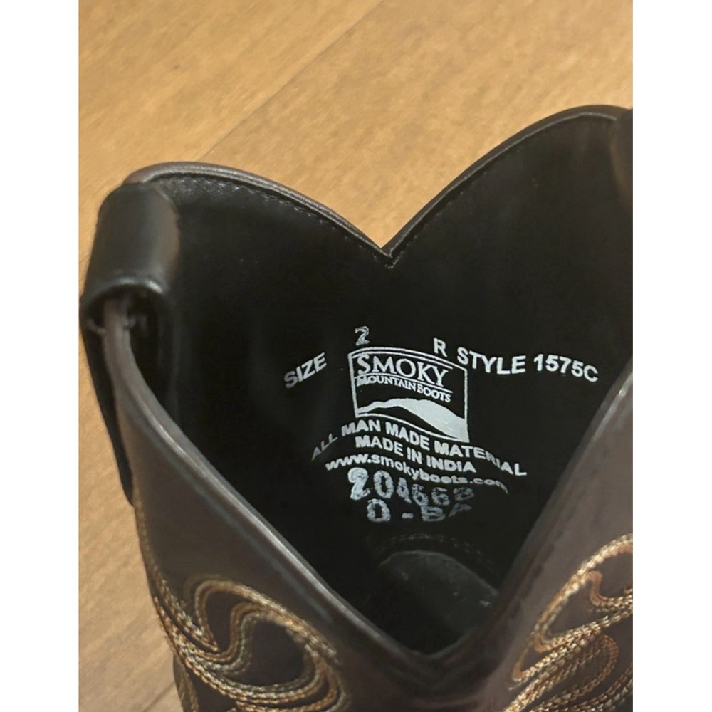 Smoky Mountain Western Boots Boys Monterey Leather Brown Black 1575C - Picture 7 of 7